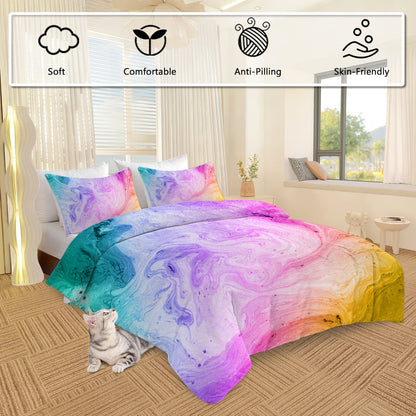 Girly Duvet Cover Rainbow Glitter Ombre Bedding Sets 3 Pcs Chic  Purple Blue Green Pastel Bed Spreads Sparkle Quilt Cover Set With 2 Pillow Shams - www.Shopthatapp.com
