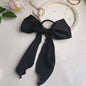 Silk satin oversized bow tie Hair Scrunchies ponytail Holder - www.Shopthatapp.com