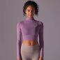 Quick Drying Gym Slim Fit Mesh Turtleneck Long Sleeve Workout Crop Top - www.Shopthatapp.com