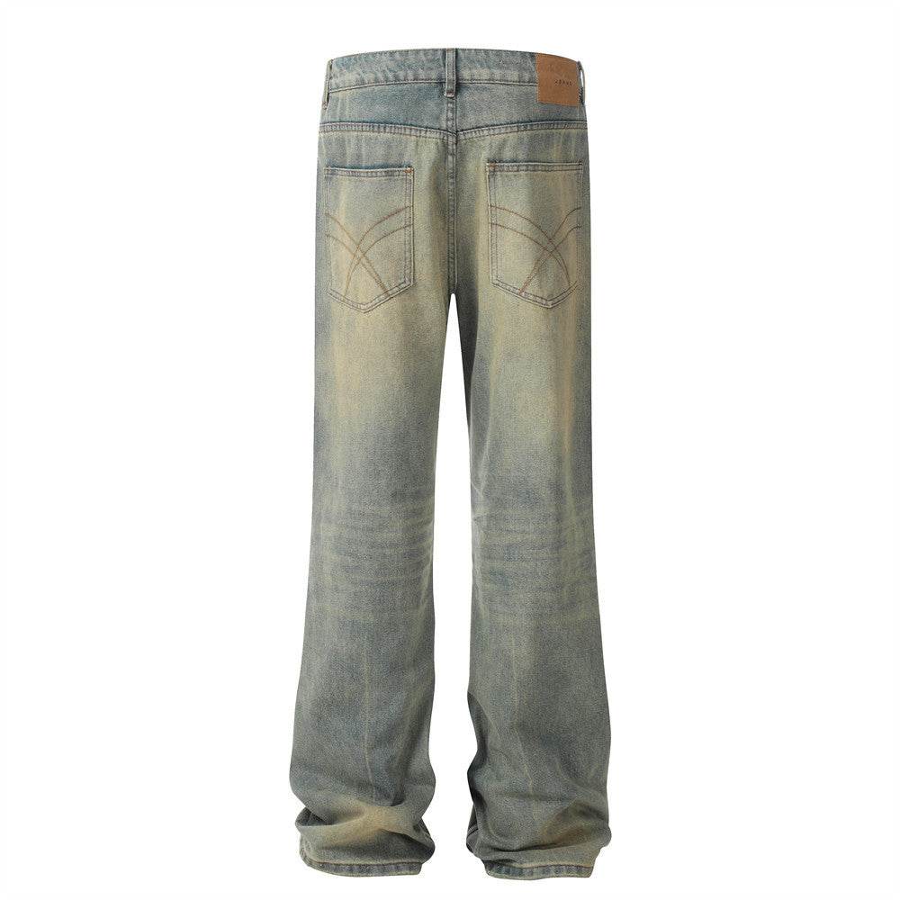 Heavy Industry Washing Hole Denim Trousers Men Jeans - www.Shopthatapp.com