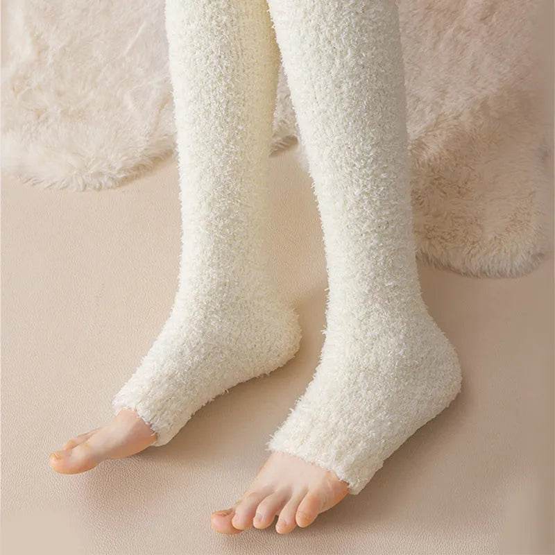 Winter Warm Plush Socks Women Dual-purpose Protection Heel And Knee Sock For Olds - www.Shopthatapp.com