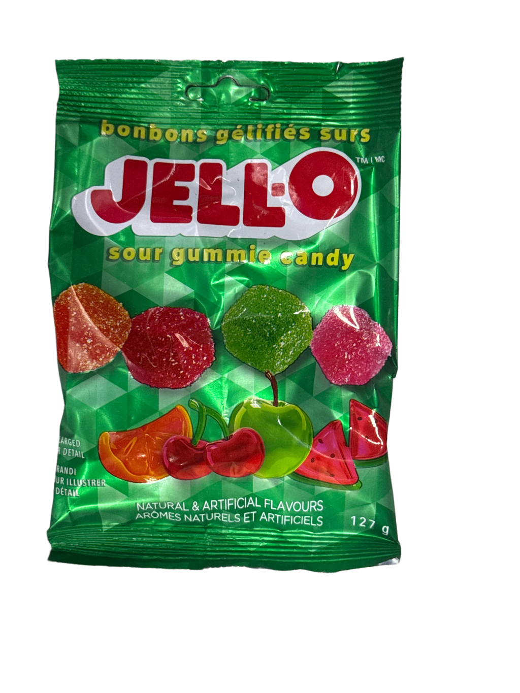 JELL-O Sour Gummy Candy Cubes 127G - Canadian Edition - www.Shopthatapp.com