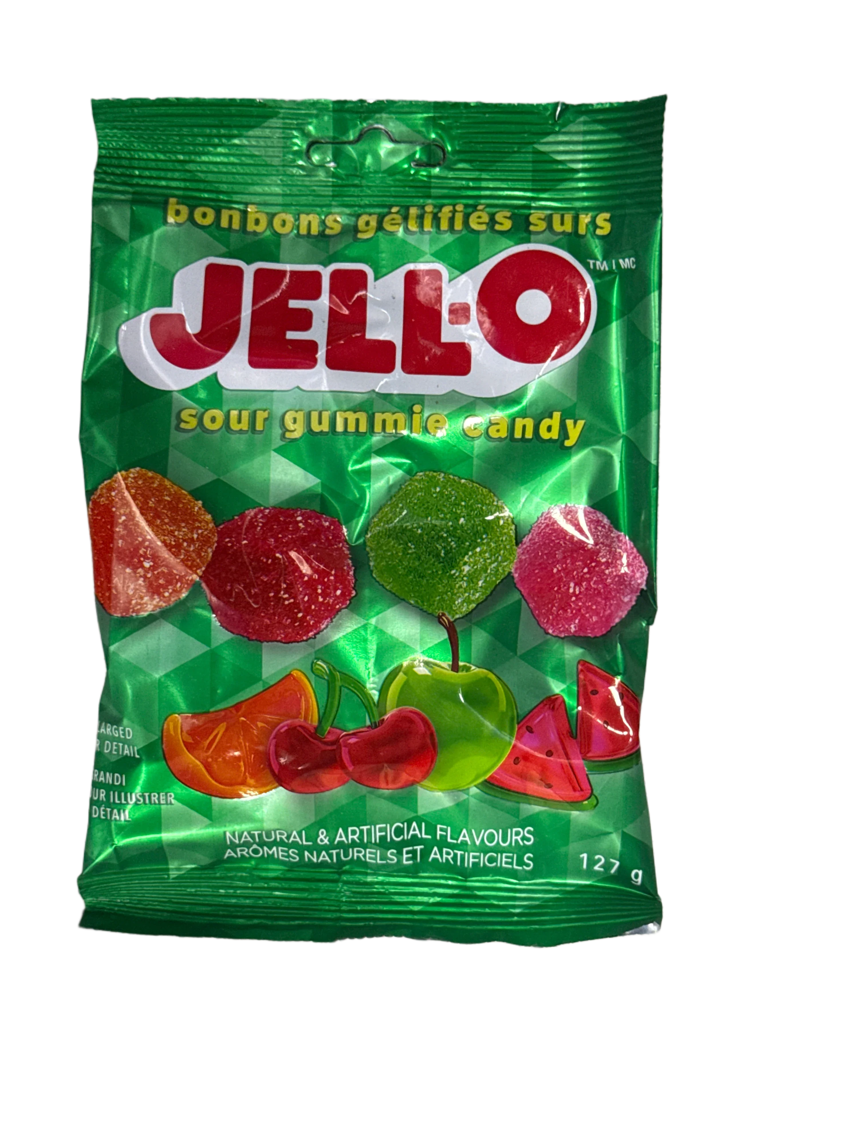 JELL-O Sour Gummy Candy Cubes 127G - Canadian Edition - www.Shopthatapp.com