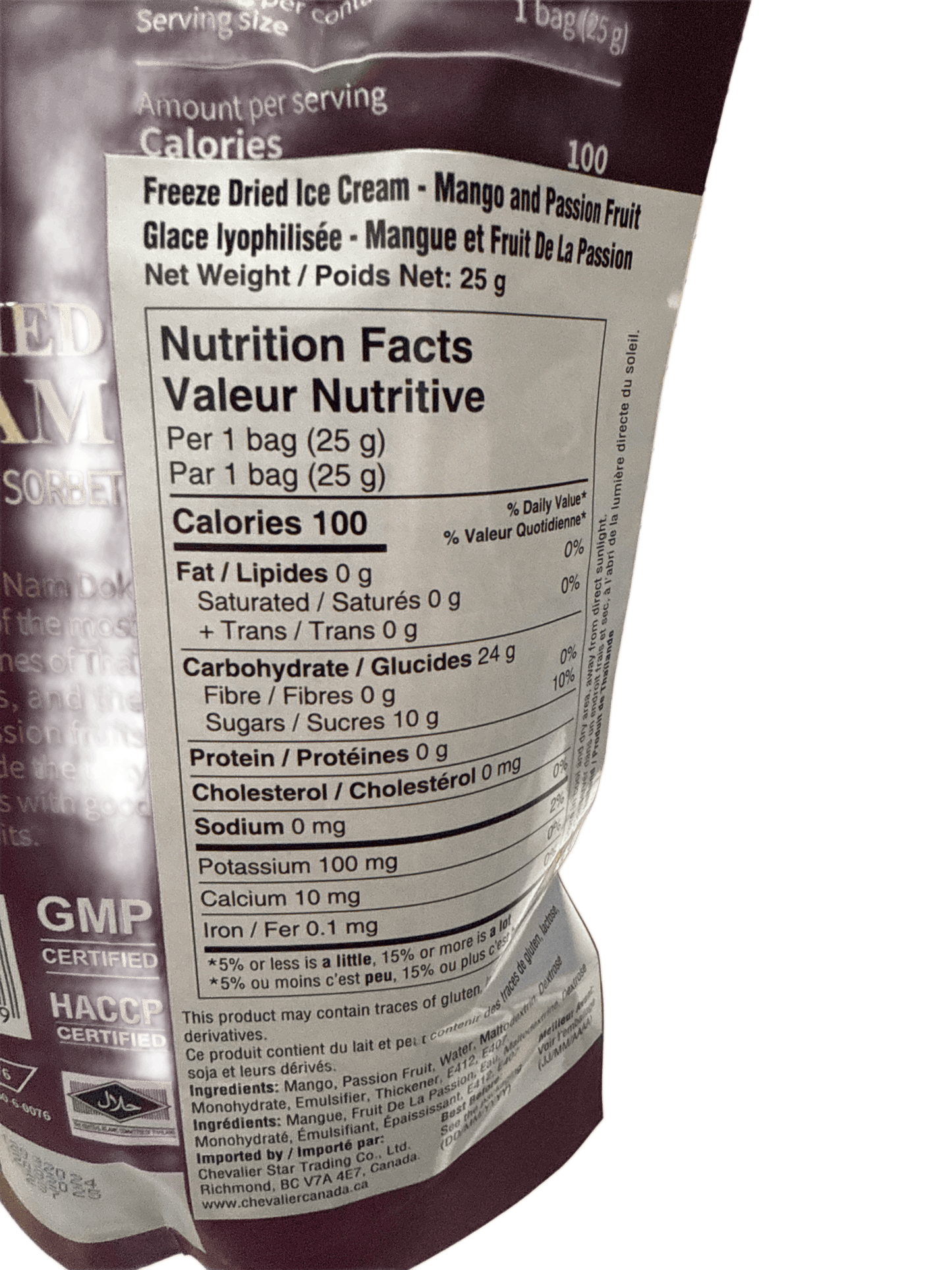 Freeze Dried Ice Cream Passion Fruit and Mango Sorbet 25G - Thailand Edition - www.Shopthatapp.com