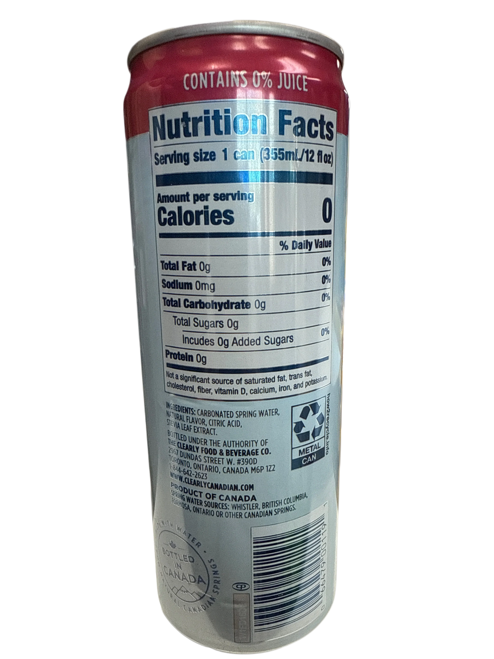 Clearly Canadian Zero Sugar Fresh Cherry Flavour 355ML - Canadian Edition - www.Shopthatapp.com