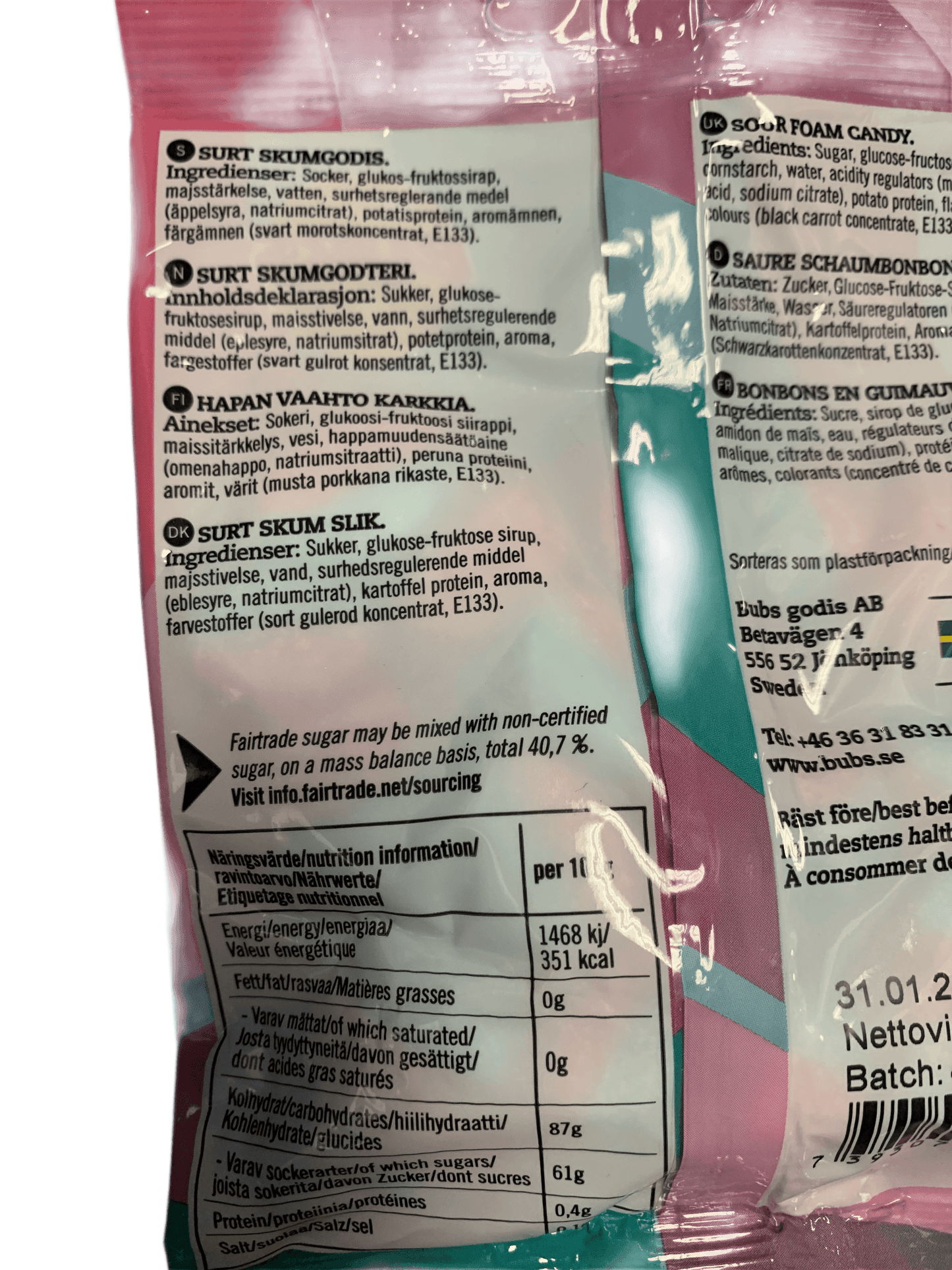 Bubs Goody Sour Ovals Raspberry Blueberry Candy 90G - Swedish Edition - www.Shopthatapp.com