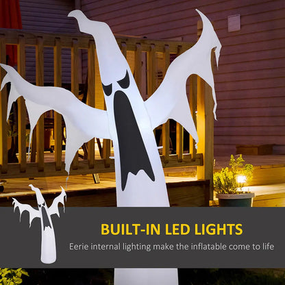 6' Tall Halloween Inflatables Outdoor Decorations White Ghost, Light Up Blow Up Yard Decor With LED Light And Fan Indoor Outdoor For Garden, Lawn, Party, Holiday - www.Shopthatapp.com