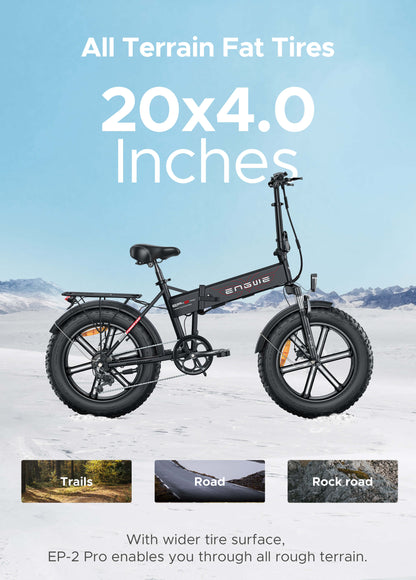 EP-2 Pro 120 km Range Max Speed 25 km/h Front Suspension Foldable E-bike - www.Shopthatapp.com