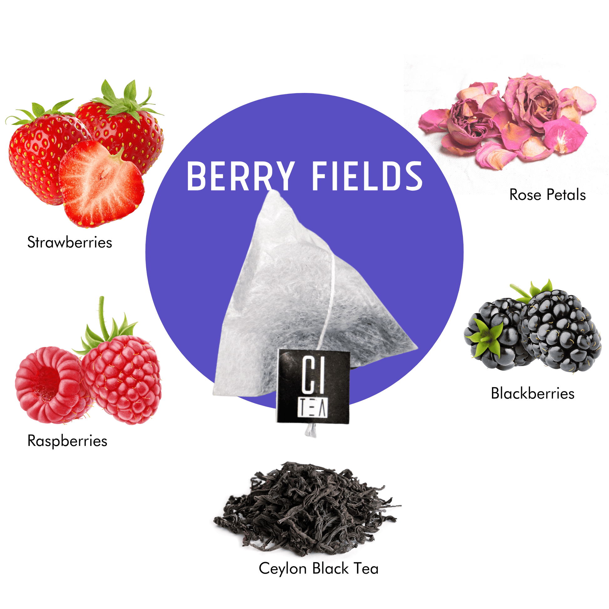 Berry Fields, Berry Tea Pyramid Tea Bags - www.Shopthatapp.com
