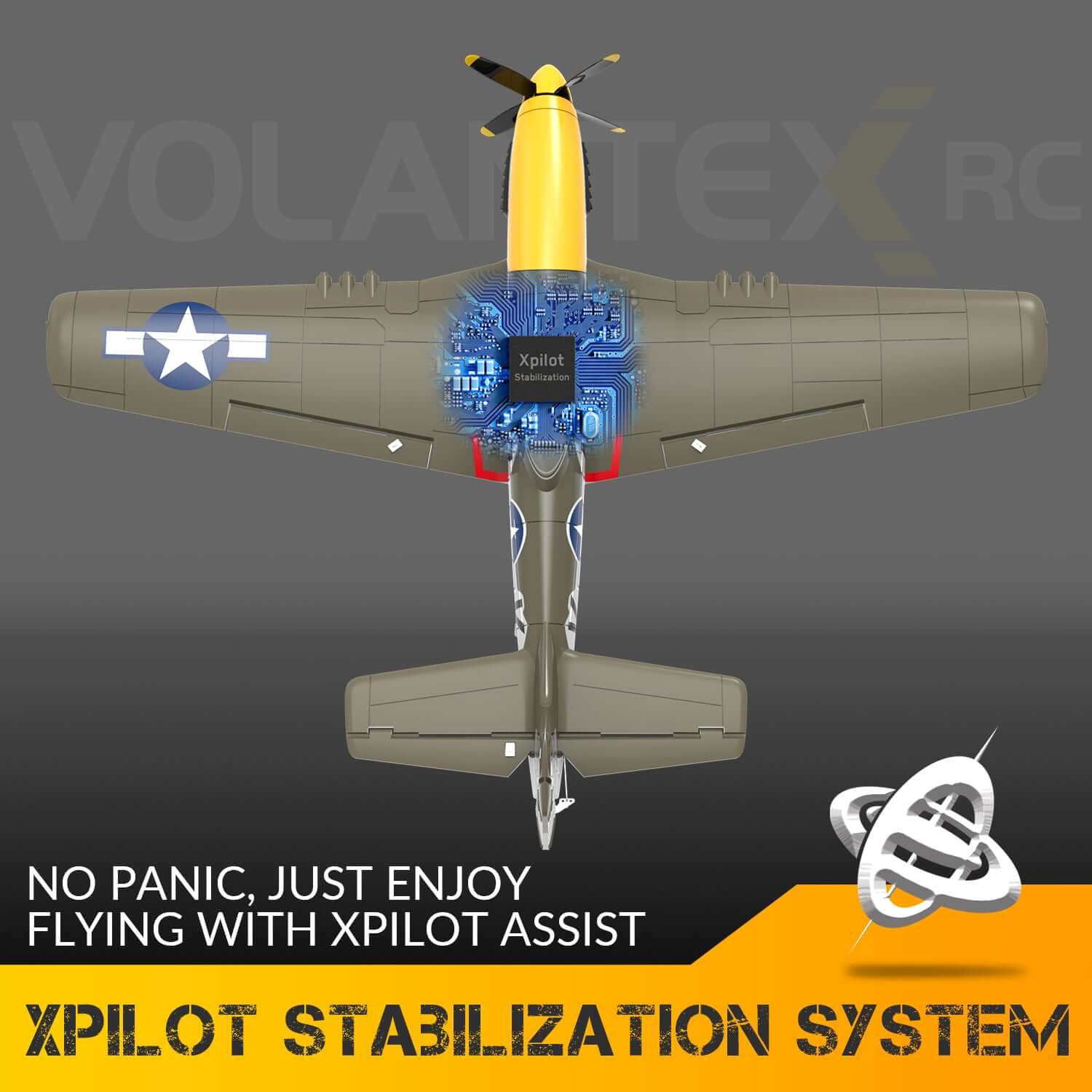 P51D RC Airplane with Mode 1 Transmitter | 4-Channel Brushless & XPilot Stabilizer - www.Shopthatapp.com