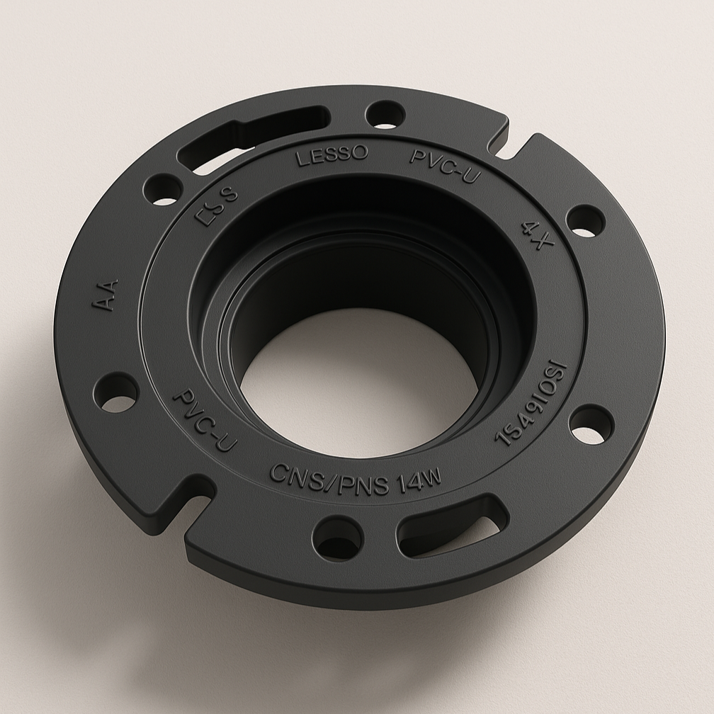 LESSO 4×3 ABS Closet Flange — Hub with Adjustable Plastic Ring | ASTM D2661, CSA B181.1, cUPC - www.Shopthatapp.com