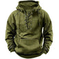 Men's Outdoor Retro Lace-up Hooded Long-sleeved T-shirt Casual Pullover top sweatshirt - www.Shopthatapp.com