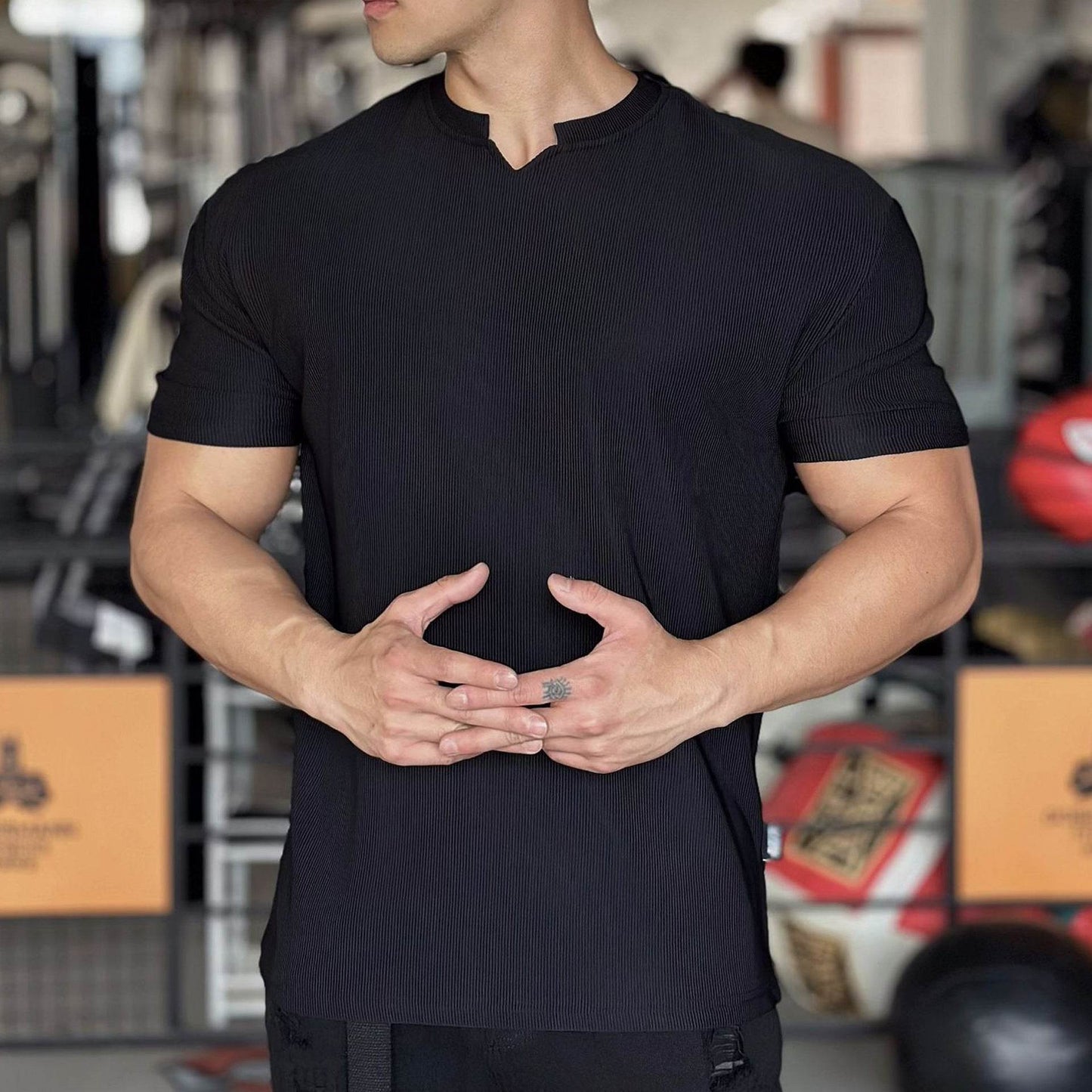Anti Wrinkle Men Short Sleeve Active wear T-shirt for Workout Gym trainings - www.Shopthatapp.com
