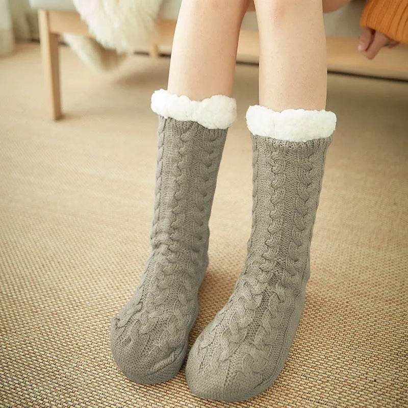 Winter Warm Knitted Plush Floor Socks Home Indoor Non-slip Carpet Socks For Men And Women - www.Shopthatapp.com