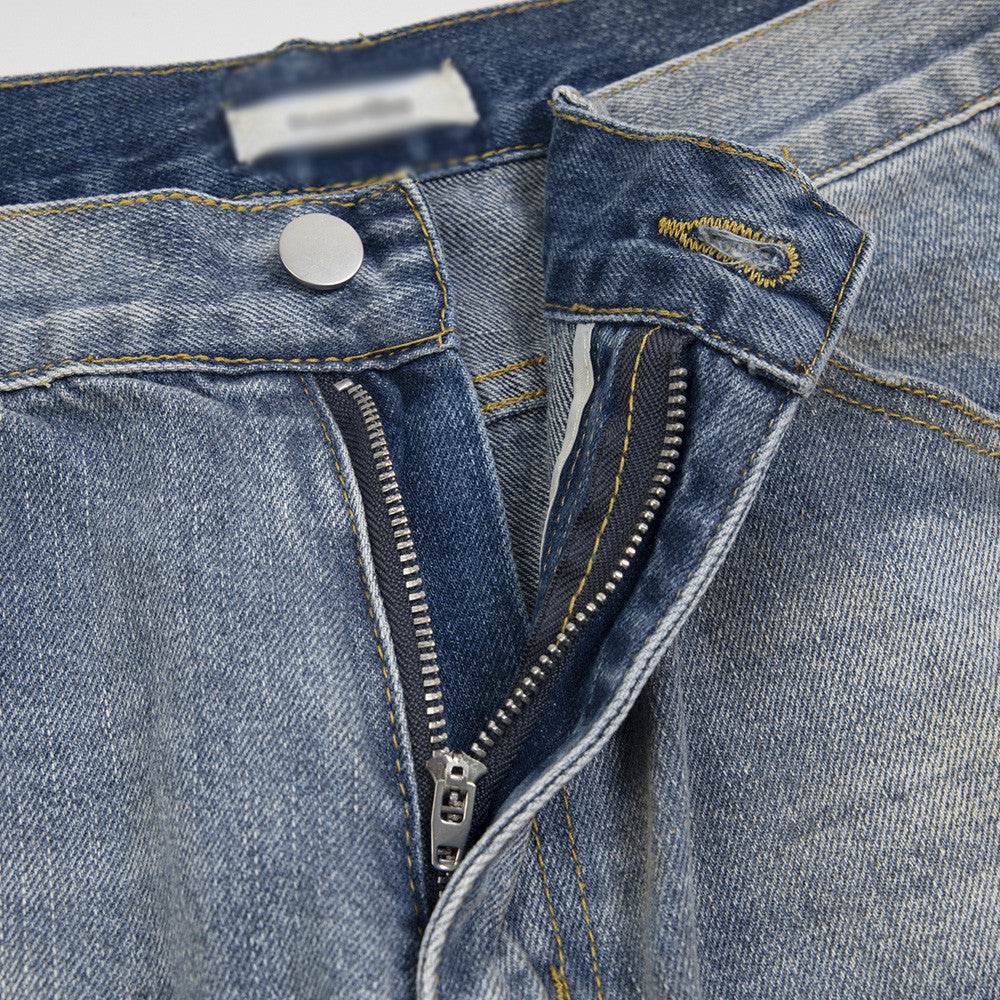 Punk Make Old Ripped Letter Denim Trousers Men Jeans - www.Shopthatapp.com