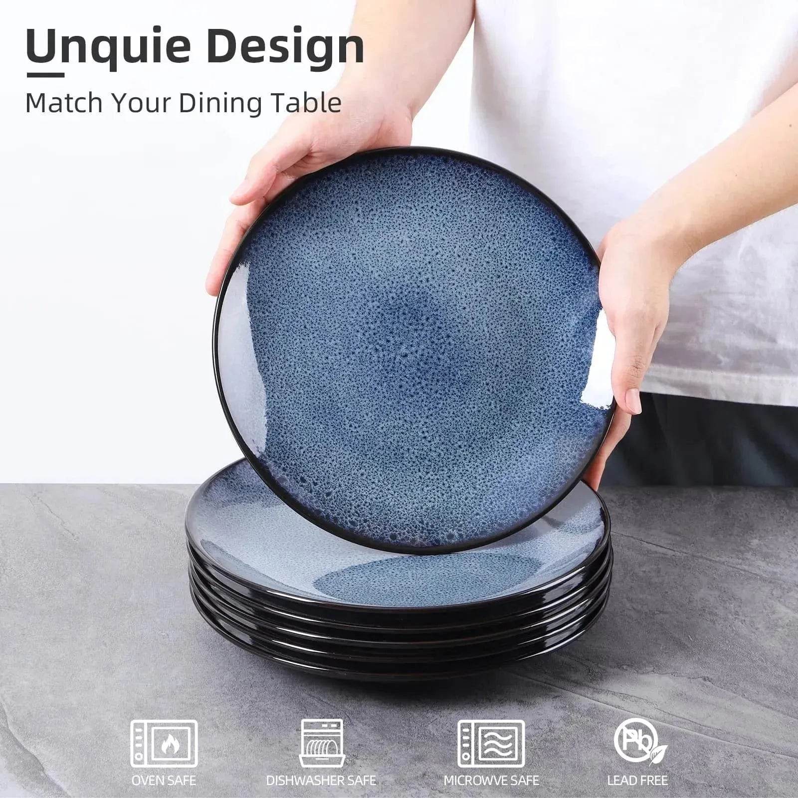 Buy 6pcs Flat Ceramic Dinner Plates - www.Shopthatapp.com