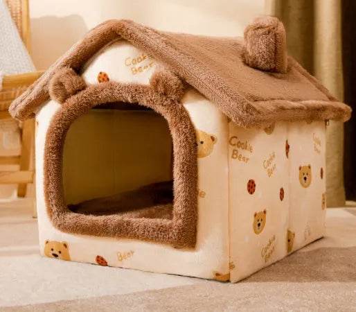 Foldable Dog House Pet Cat Bed Winter Dog Villa Sleep Kennel Removable Nest Warm Enclosed Cave Sofa Pets Supplies - www.Shopthatapp.com