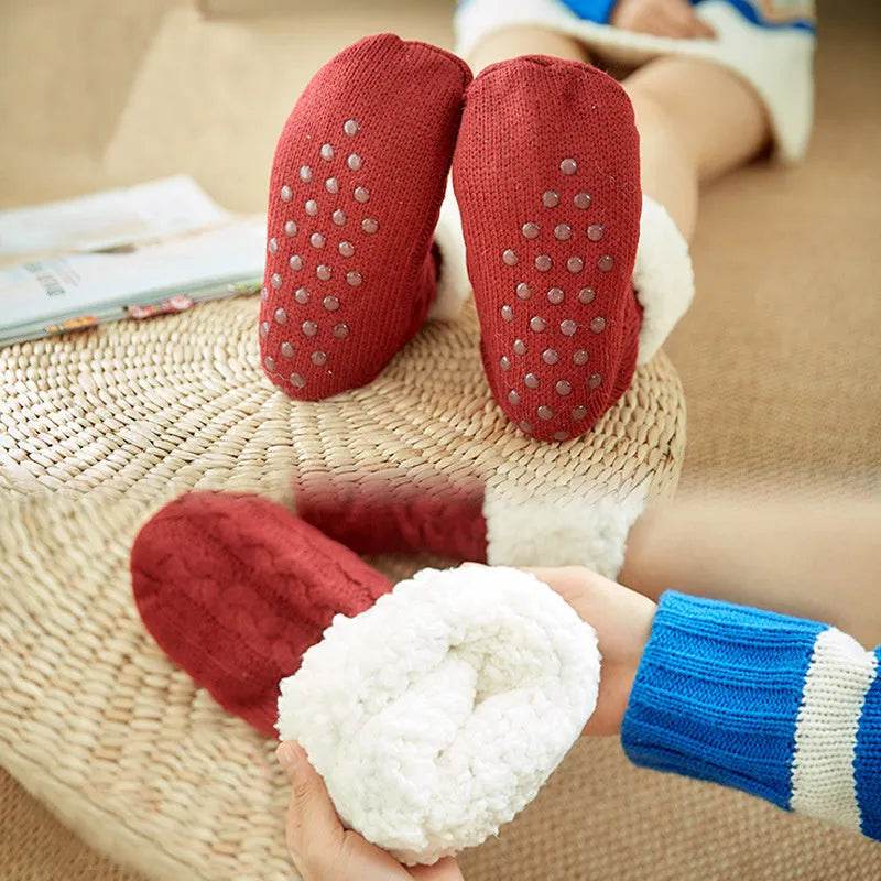 Winter Warm Knitted Plush Floor Socks Home Indoor Non-slip Carpet Socks For Men And Women - www.Shopthatapp.com