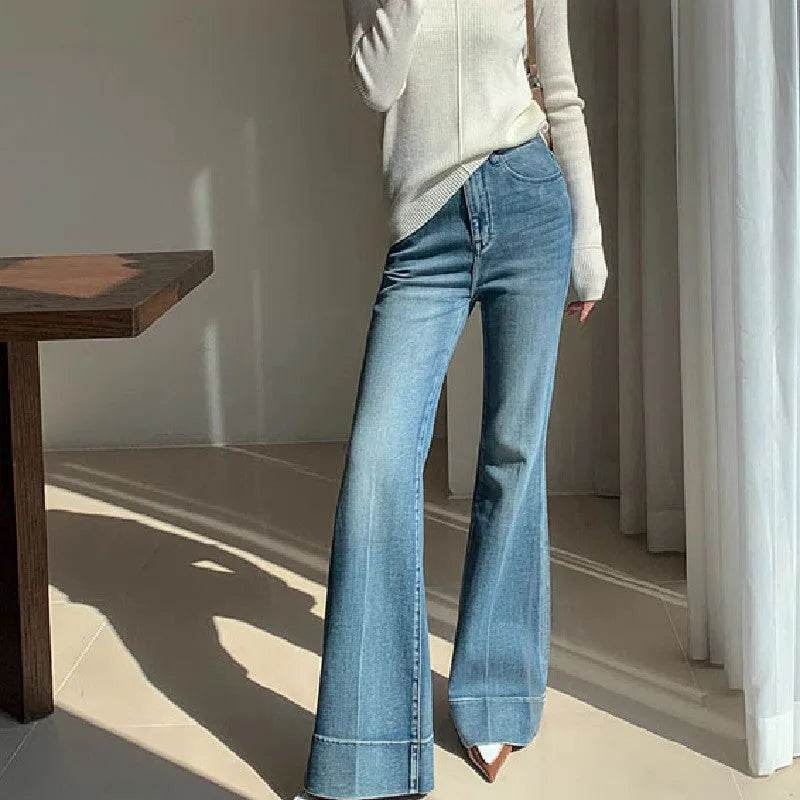 French Style Temperament Retro Washed Baggy Jeans Pant For Women - www.Shopthatapp.com