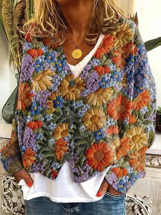 Christmas Abstract Printing Casual Cloak Coat Cardigan Sweater - www.Shopthatapp.com