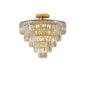 Golden Crystal Chandelier, 5-layer Round Semi-recessed Chandelier Lamp, Large Modern Luxury Chandelier, Suitable For Living Room, Dining Room, Bedroom, Corridor - www.Shopthatapp.com