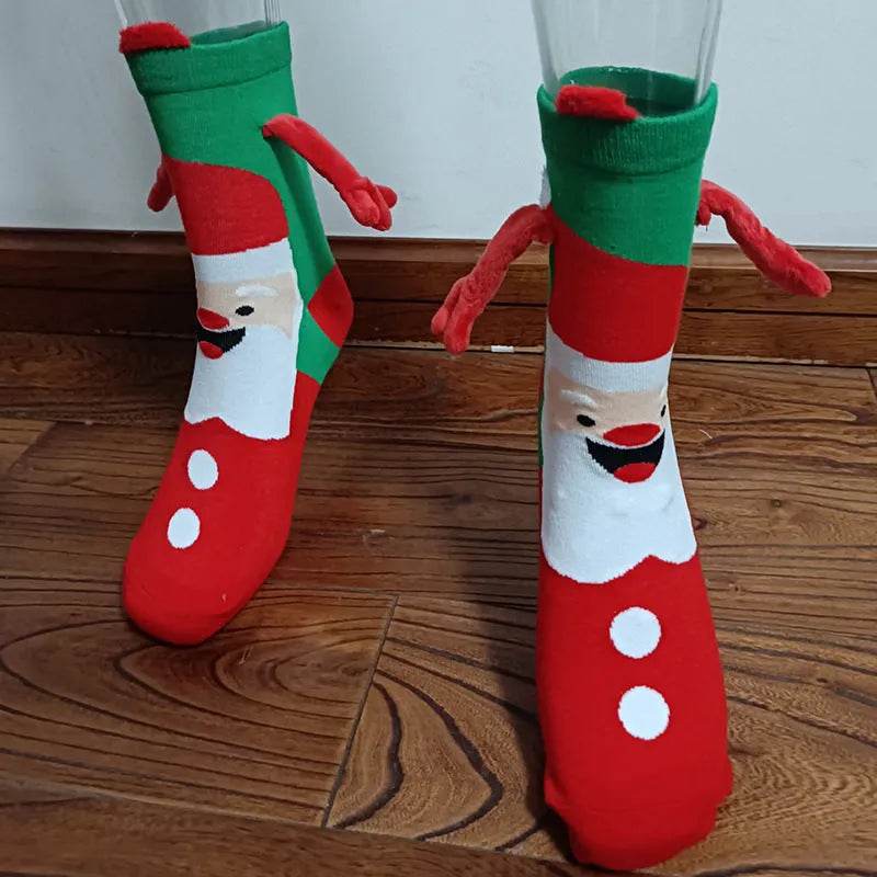 Christmas Stockings Autumn Winter Cotton Magnet Lodestone Hand Tube Socks - www.Shopthatapp.com