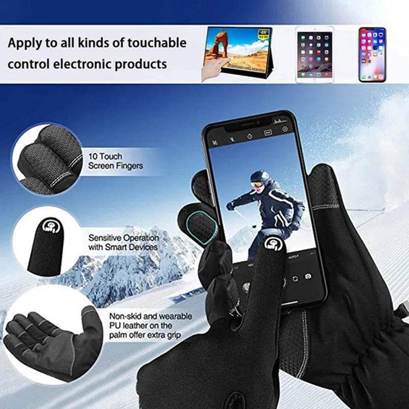 Winter Gloves Touchscreen Non-Slip Unisex Waterproof Windproof Warm Cycling Ski Sports Gloves Women Men - www.Shopthatapp.com