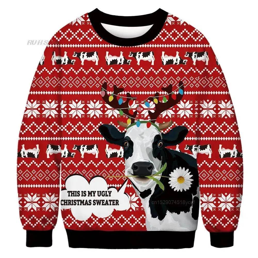 Ugly Christmas Sweater Santa Elf Couple Sweatshirt - www.Shopthatapp.com