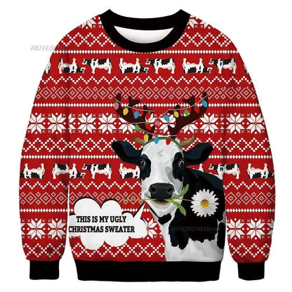 Ugly Christmas Sweater Santa Elf Couple Sweatshirt - www.Shopthatapp.com