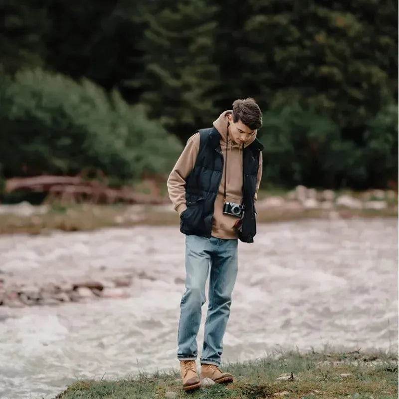 Winter Sleeveless Duck Down Windproof Vest Down Jacket Coat for men - www.Shopthatapp.com