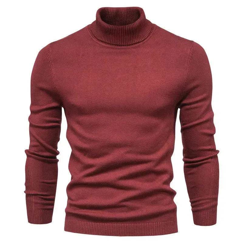 Men's Plain Slim Pullover Polo Sweatshirt Turtleneck Sweater Winter Casual Tops Men - www.Shopthatapp.com