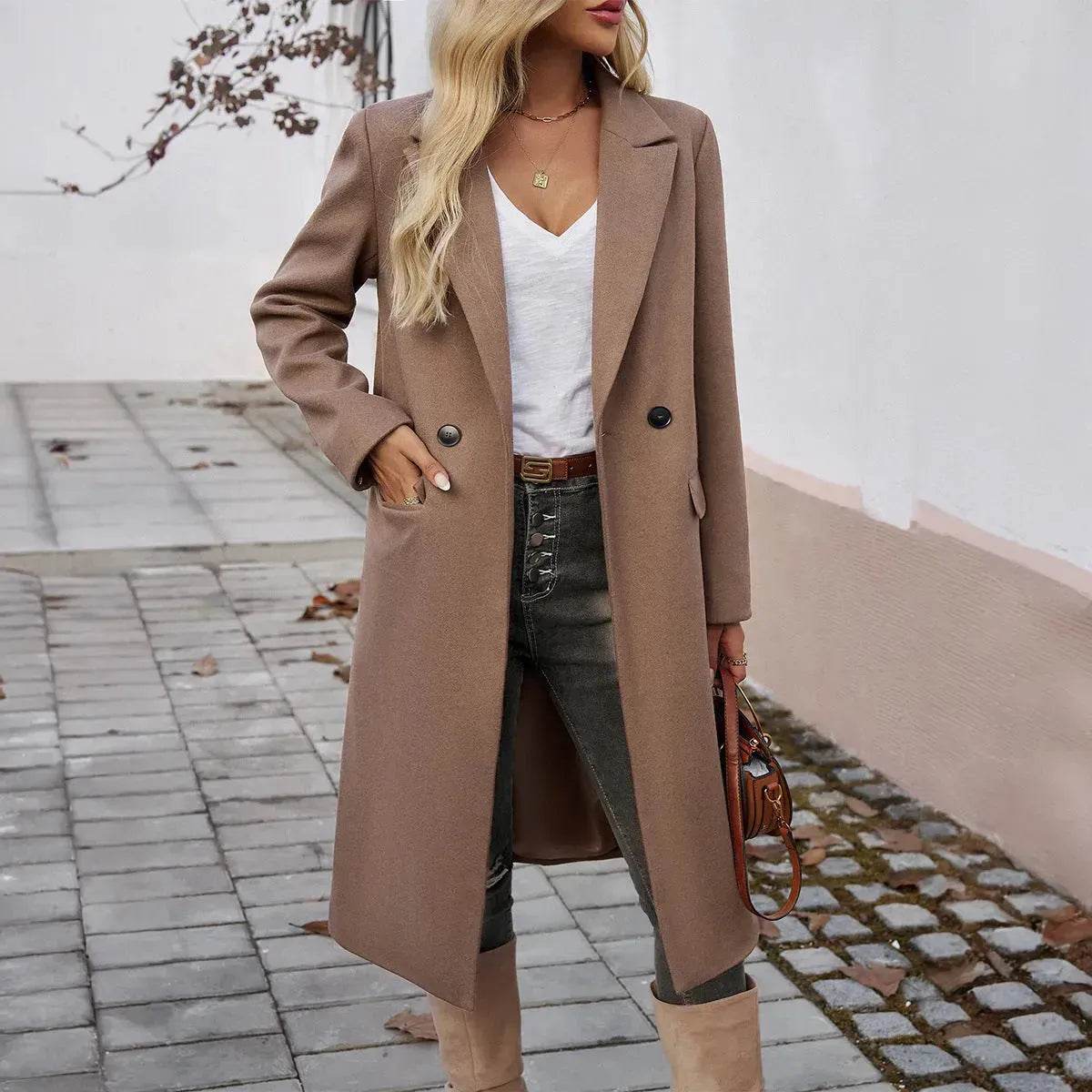 Winter Classy Lapel Trench Coat for women - www.Shopthatapp.com