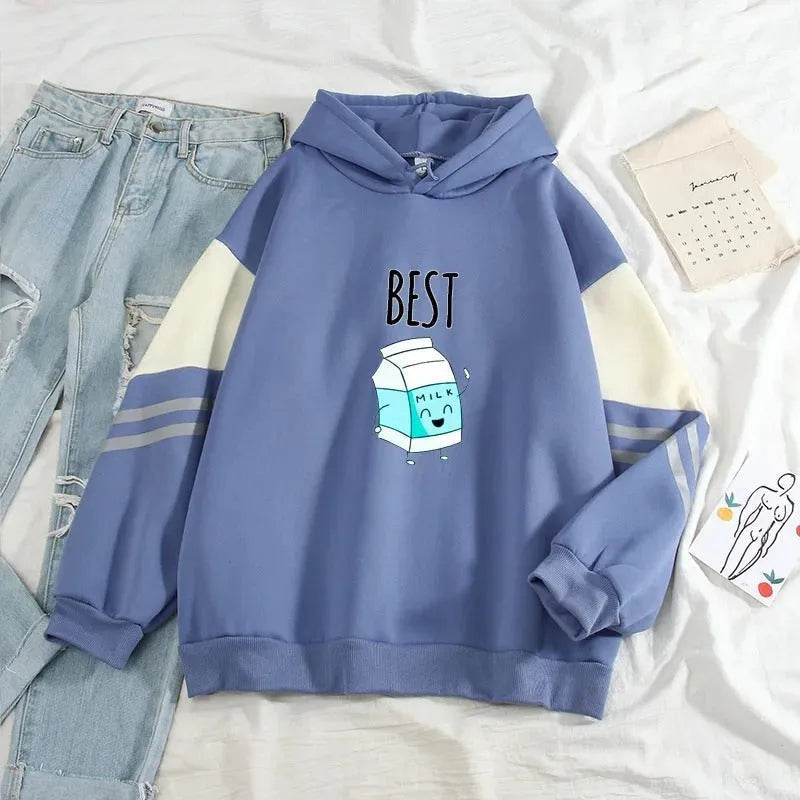 Color Matching Hoodie sweatshirt Top Pullover - www.Shopthatapp.com