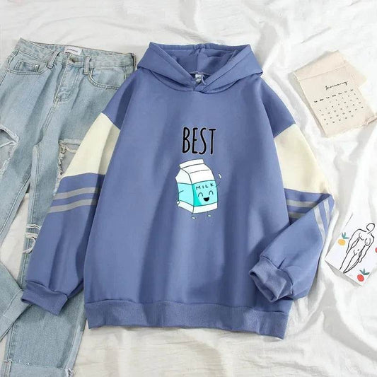 Color Matching Hoodie sweatshirt Top Pullover - www.Shopthatapp.com