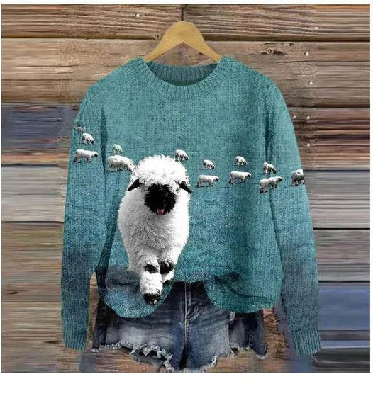 3D Printed Christmas Round Neck Sweater - www.Shopthatapp.com