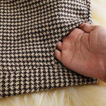 Elegant Women's  professional formal business office work Slit Houndstooth pencil Midi Skirt - www.Shopthatapp.com