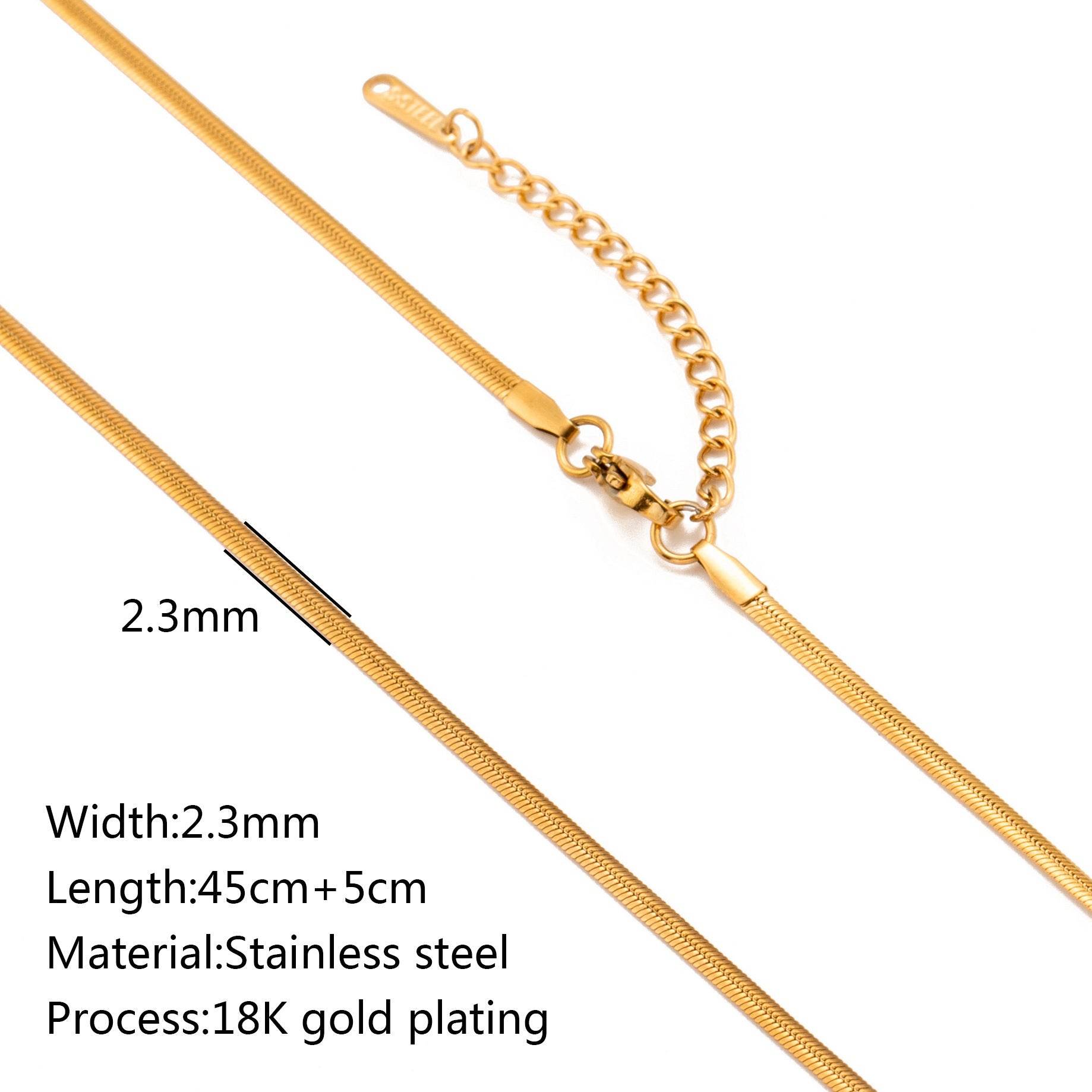 Stainless Steel Vacuum Vapor Plating 18K Gold Color Protection Lip Chain Necklace - www.Shopthatapp.com