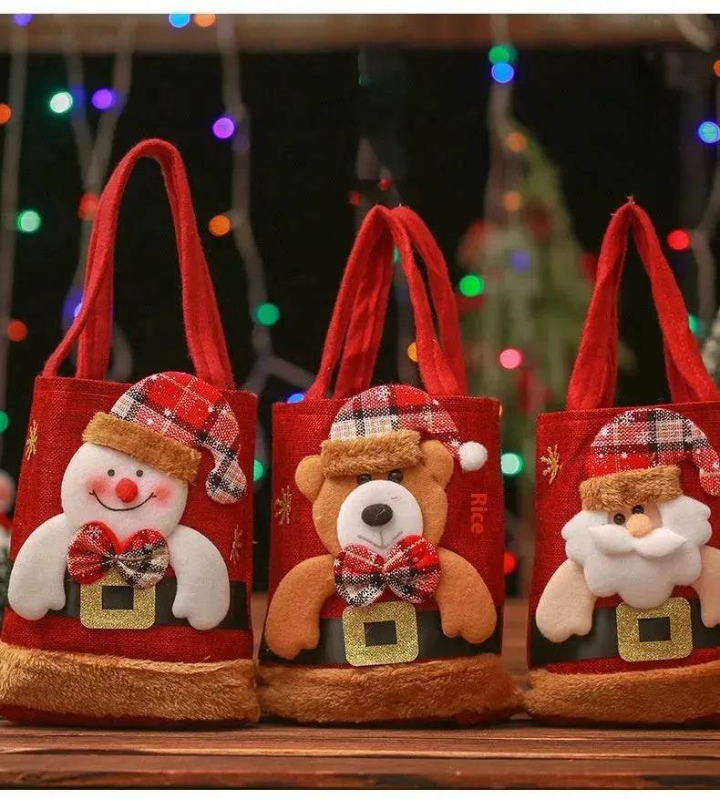 Christmas Candy Gift Tote Bag For Kids Funny Creative Santa Claus Elk Snowman Bear Handbag Small Christmas Tree Decoration Bags - www.Shopthatapp.com