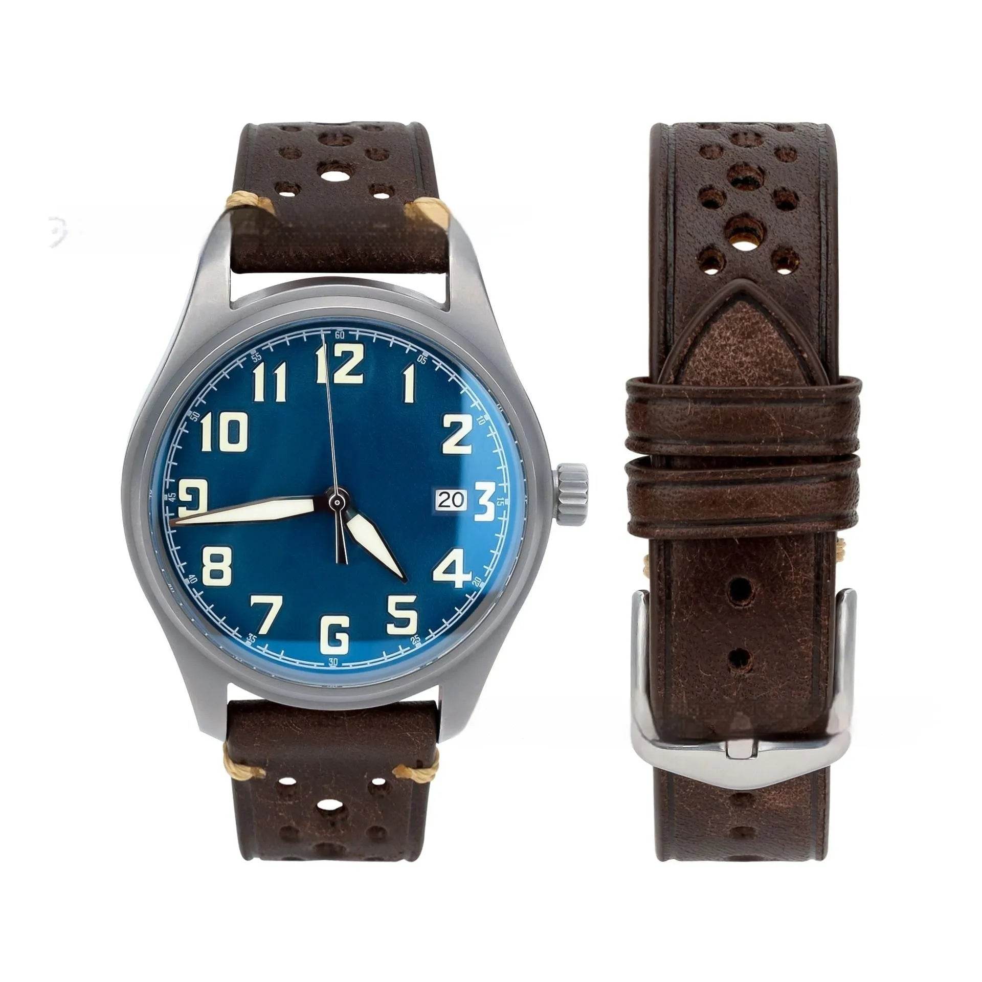 20mm Watch First Layer Cow Leather Watch Strap Retro Comfort - www.Shopthatapp.com