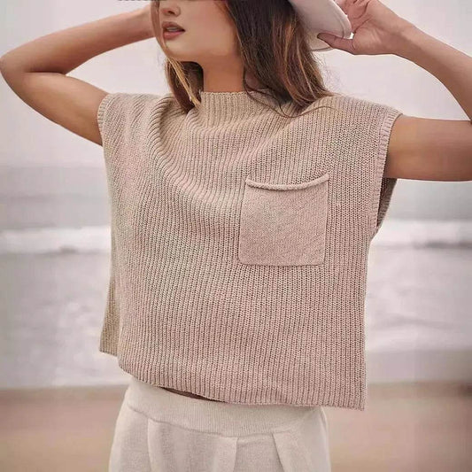Women Knitted short Sleeve Pullover Tops for women - www.Shopthatapp.com