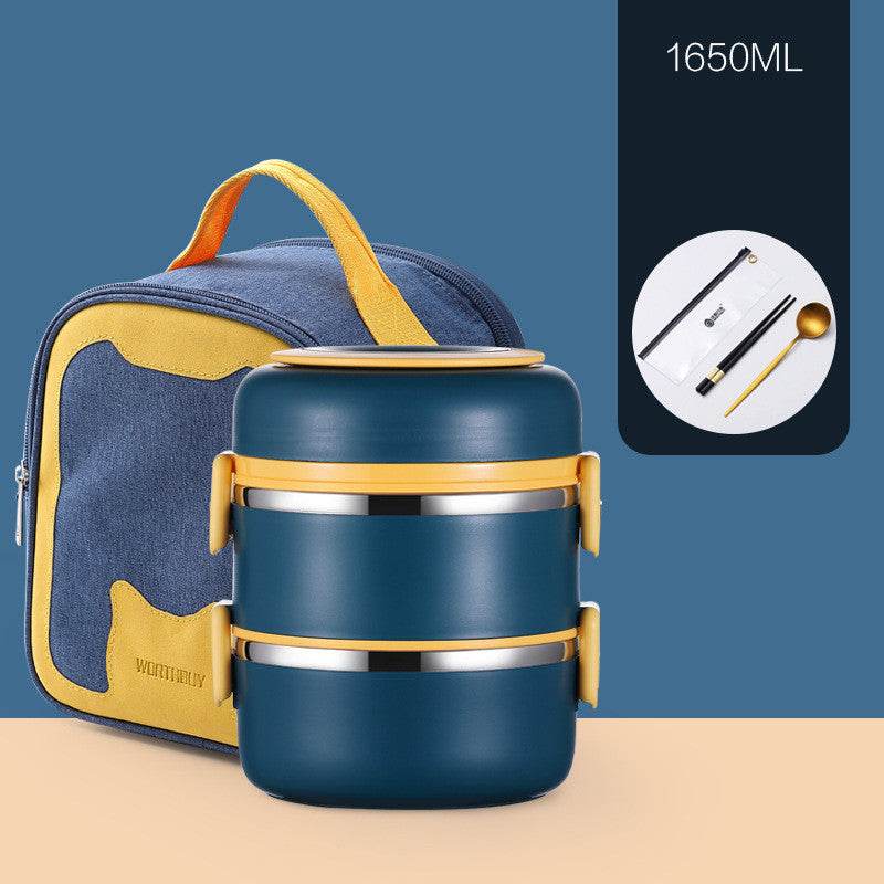 304 Stainless Steel Multi-layer Thermal insulated lunch container - www.Shopthatapp.com