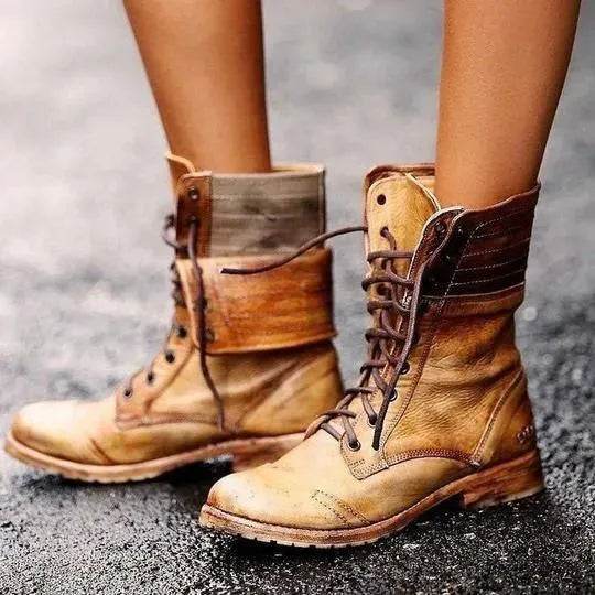 Cross strap Martin boots - www.Shopthatapp.com