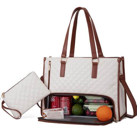 Women Stylish Fashion Commute Office Insulated Work Handbag Lunch Bag - www.Shopthatapp.com