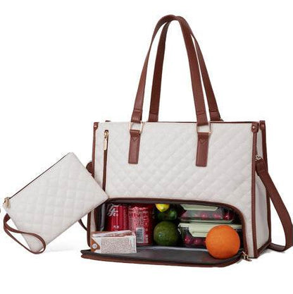 Women Stylish Fashion Commute Office Insulated Work Handbag Lunch Bag - www.Shopthatapp.com