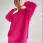 Casual Oversize Hip pop style Round neck Knitted Twist Sweater dress - www.Shopthatapp.com