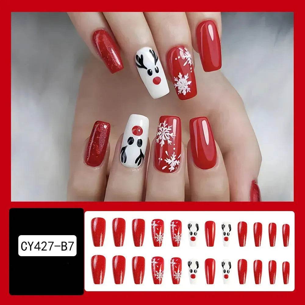 24pcs Christmas False Nail Decal stickers - www.Shopthatapp.com