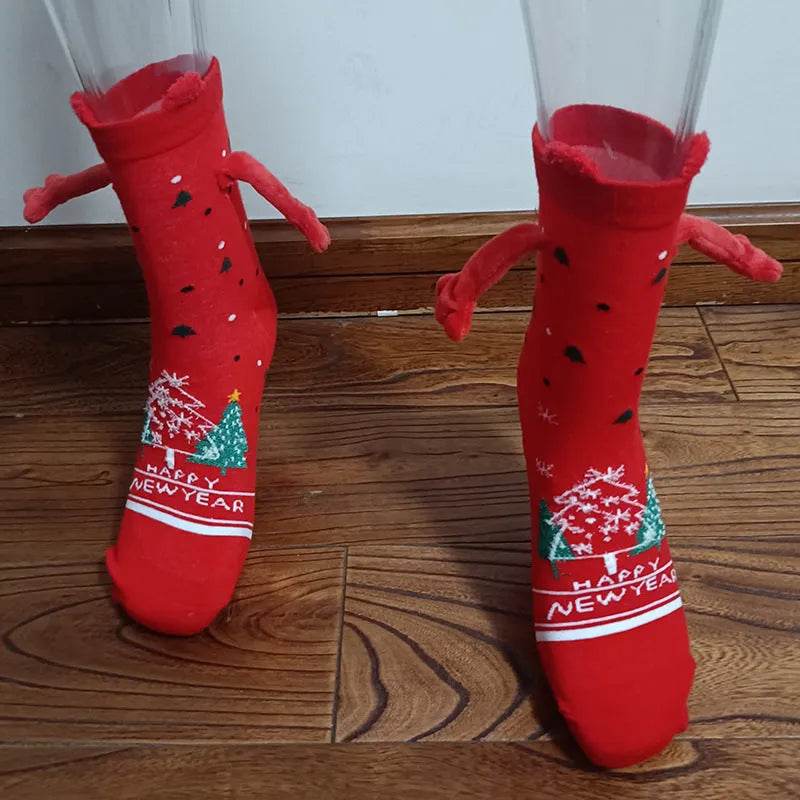 Christmas Stockings Autumn Winter Cotton Magnet Lodestone Hand Tube Socks - www.Shopthatapp.com