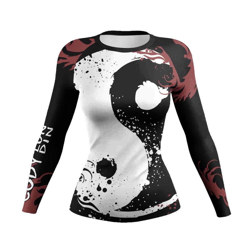 Printed Slim Fit Long Sleeve Workout Tops for Women - www.Shopthatapp.com