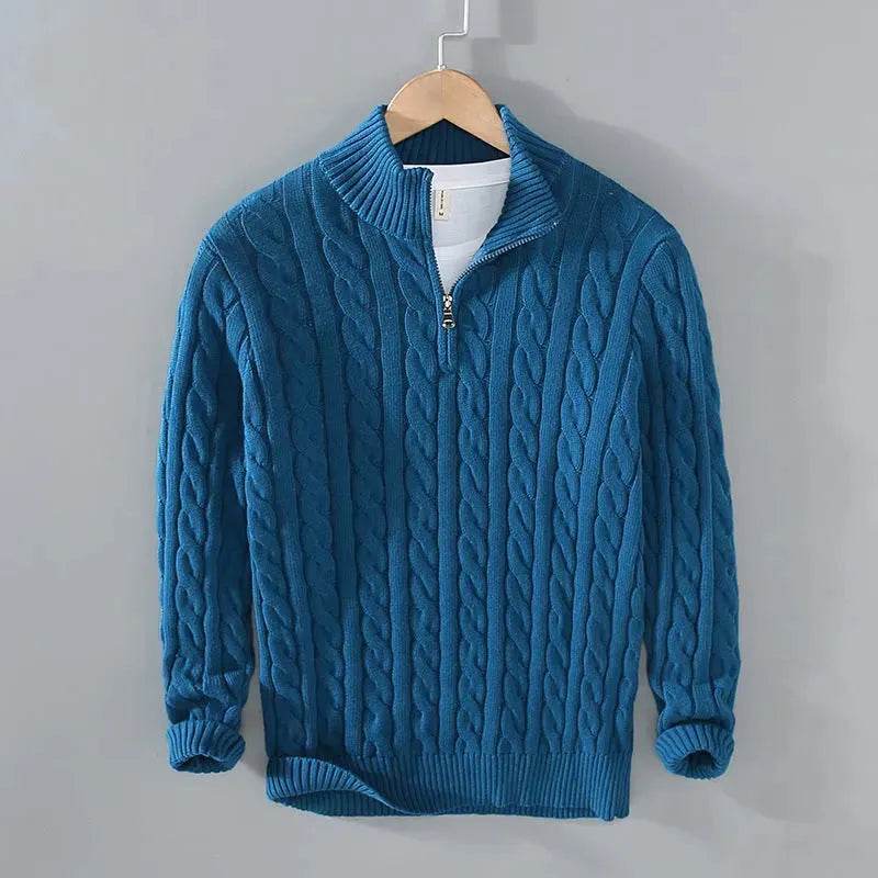 Winter Half Zip Knitted Pullover Sweater for Men - www.Shopthatapp.com