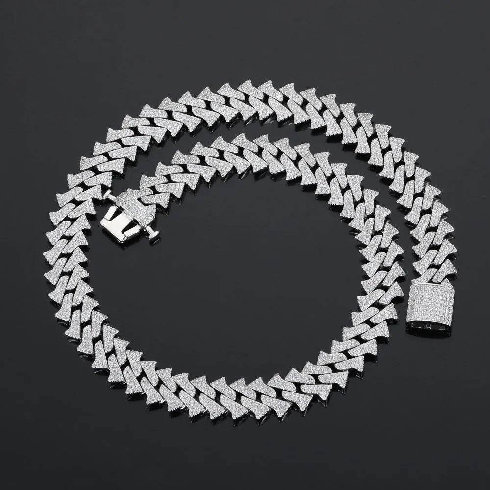 14mm Men's Hip Hop Zircon Thorns Cuban Link Chain - www.Shopthatapp.com